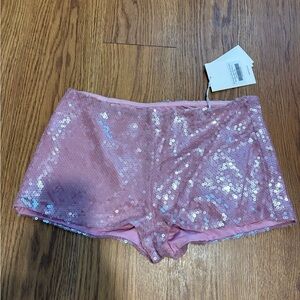 Pepper mayo Pink Sequin Shorts